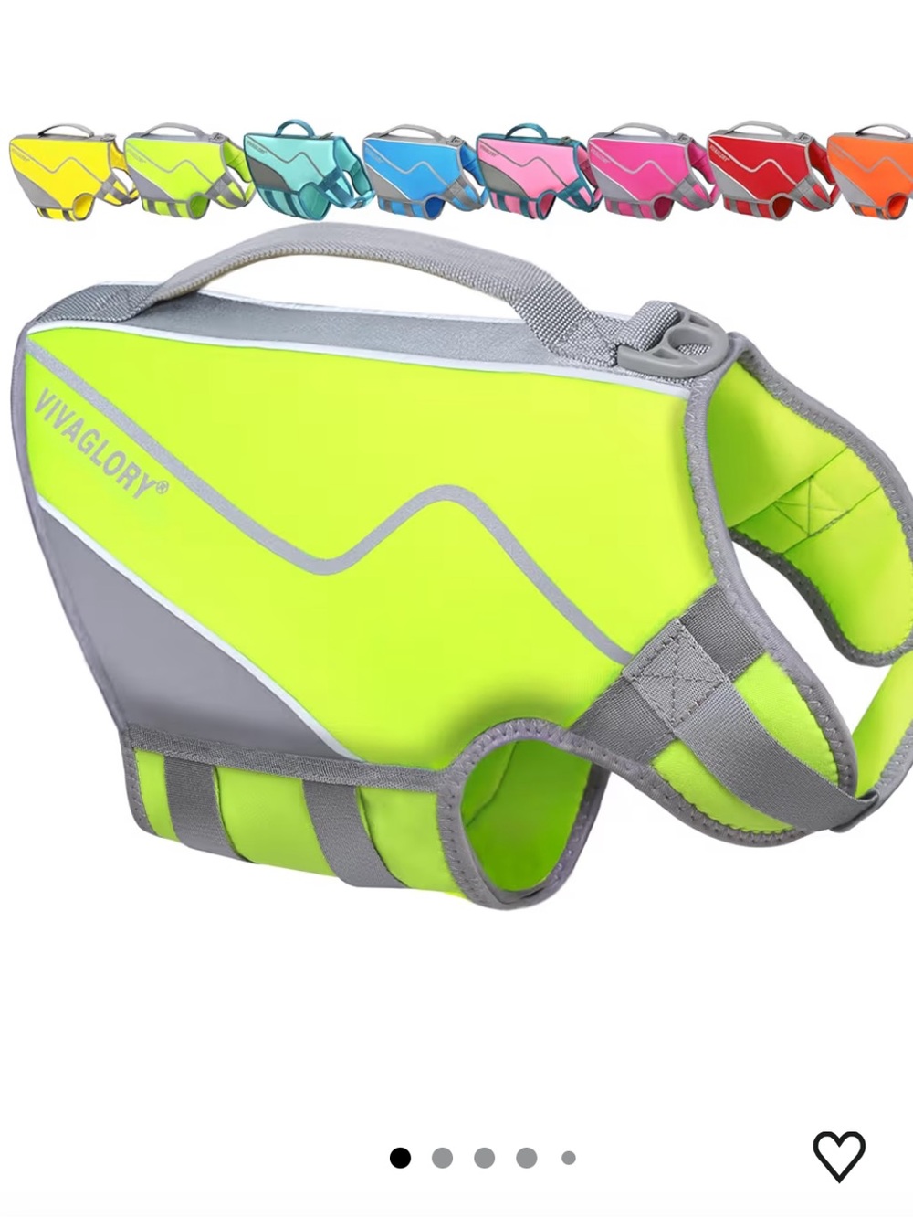 Neoprene Dog Life Swim Vest- Neon